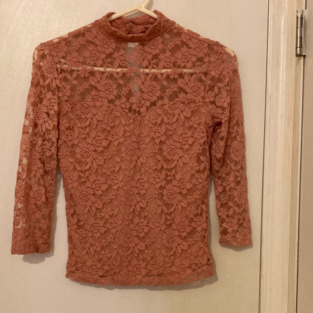 Coral floral top